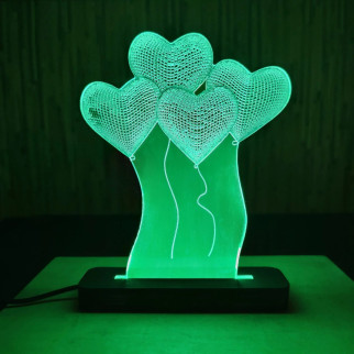 Акриловий світильник-нічник Серця зелений tty-n000012 - Інтернет-магазин спільних покупок ToGether