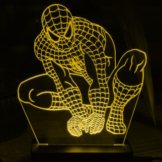 Акриловий світильник-нічник Людина-Павук (Spider-Man) жовтий tty-n000015 - Інтернет-магазин спільних покупок ToGether