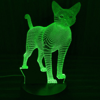 Акриловий світильник-нічник Кішка зелений tty-n000163 - Інтернет-магазин спільних покупок ToGether