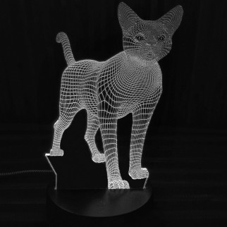 Акриловий світильник-нічник Кішка білий tty-n000165 - Інтернет-магазин спільних покупок ToGether