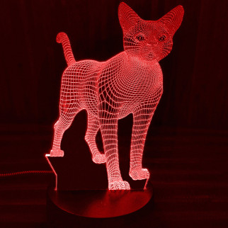 Акриловий світильник-нічник Кішка червоний tty-n000166 - Інтернет-магазин спільних покупок ToGether