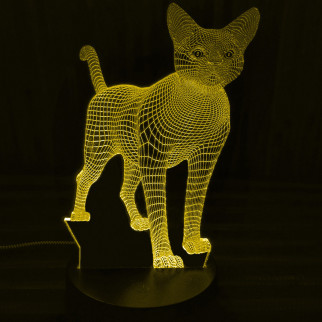 Акриловий світильник-нічник Кішка жовтий tty-n000167 - Інтернет-магазин спільних покупок ToGether