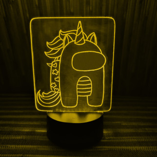 Акриловий світильник-нічник Among Us єдиноріг жовтий tty-n000178 - Інтернет-магазин спільних покупок ToGether