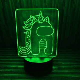 Акриловий світильник-нічник Among Us єдиноріг зелений tty-n000179 - Інтернет-магазин спільних покупок ToGether