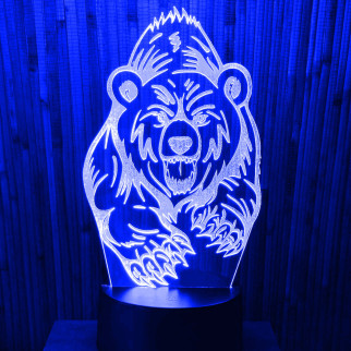 Акриловий світильник-нічник Ведмідь синій tty-n000205 - Інтернет-магазин спільних покупок ToGether