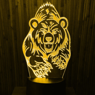 Акриловий світильник-нічник ведмідь жовтий tty-n000207 - Інтернет-магазин спільних покупок ToGether