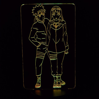 Акриловий світильник-нічник Наруто та Хіната жовтий tty-n000230 - Інтернет-магазин спільних покупок ToGether