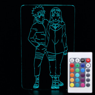 Акриловий світильник-нічник з пультом 16 кольорів Наруто та Хіната tty-n000233 - Інтернет-магазин спільних покупок ToGether