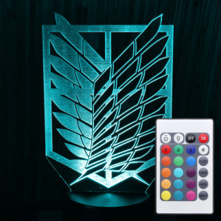 Акриловий світильник-нічник з пультом 16 кольорів Битва Титанів Крила Свободи tty-n000300 - Інтернет-магазин спільних покупок ToGether