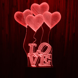 Акриловий світильник-нічник Кохання серце червоний tty-n000334 - Інтернет-магазин спільних покупок ToGether