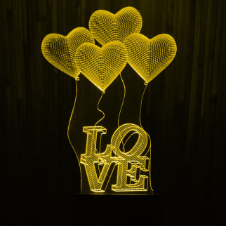 Акриловий світильник-нічник Кохання серце жовтий tty-n000335 - Інтернет-магазин спільних покупок ToGether