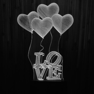 Акриловий світильник-нічник Кохання серце білий tty-n000336 - Інтернет-магазин спільних покупок ToGether