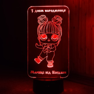 Акриловий світильник-нічник лялька ЛОЛ (L.O.L) червоний tty-n000382 - Інтернет-магазин спільних покупок ToGether
