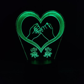 Акриловий світильник-нічник Кохання Серце 3 зелений tty-n000387 - Інтернет-магазин спільних покупок ToGether