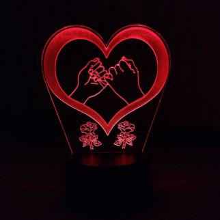 Акриловий світильник-нічник Кохання Серце 3 червоний tty-n000388 - Інтернет-магазин спільних покупок ToGether
