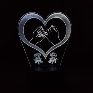 Акриловий світильник-нічник Кохання Серце 3 білий tty-n000390 - Інтернет-магазин спільних покупок ToGether
