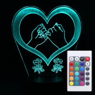 Акриловий світильник-нічник з пультом 16 кольорів Кохання Серце 3 tty-n000391 - Інтернет-магазин спільних покупок ToGether