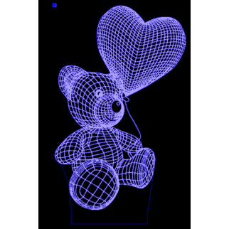 Акриловий світильник-нічник Ведмедик з серцем 3 синій tty-n000415 - Інтернет-магазин спільних покупок ToGether