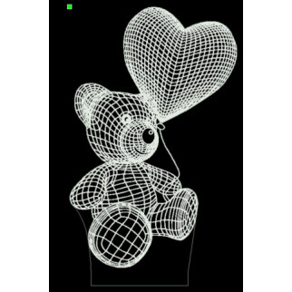 Акриловий світильник-нічник Ведмедик з серцем 3 білий tty-n000419 - Інтернет-магазин спільних покупок ToGether