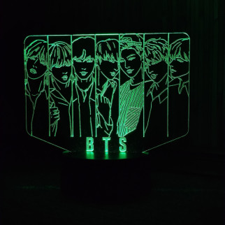 Акриловий світильник-нічник гурт BTS 2 зелений tty-n000458 - Інтернет-магазин спільних покупок ToGether