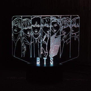 Акриловий світильник-нічник гурт BTS 2 білий tty-n000461 - Інтернет-магазин спільних покупок ToGether