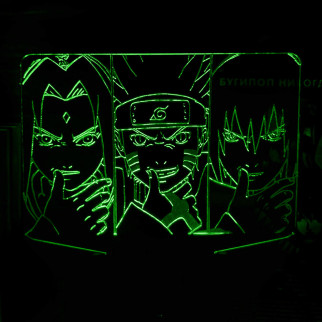 Акриловий світильник-нічник Наруто Команда 7 зелений tty-n000465 - Інтернет-магазин спільних покупок ToGether