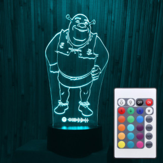 Акриловий світильник-нічник з пультом 16 кольорів Шрек tty-n000483 - Інтернет-магазин спільних покупок ToGether