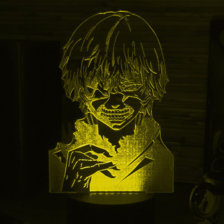 Акриловий світильник-нічник Кен Канекі (Ken Kaneki) жовтий tty-n000620 - Інтернет-магазин спільних покупок ToGether