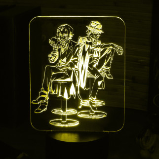 Акриловий світильник-нічник Дазай Чуя (Dazai and Chuuya) жовтий tty-n000627 - Інтернет-магазин спільних покупок ToGether