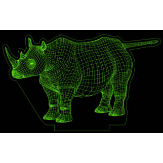 Акриловий світильник-нічник носоріг зелений tty-n000683 - Інтернет-магазин спільних покупок ToGether