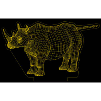 Акриловий світильник-нічник носоріг жовтий tty-n000685 - Інтернет-магазин спільних покупок ToGether