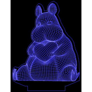 Акриловий світильник-нічник Бегемотик з серцем синій tty-n000705 - Інтернет-магазин спільних покупок ToGether