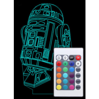 Акриловий світильник-нічник з пультом 16 кольорів Зоряні війни R2-D2 tty-n000718 - Інтернет-магазин спільних покупок ToGether