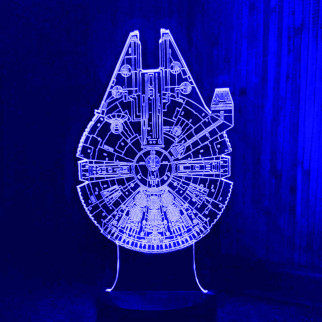 Акриловий світильник-нічник Тисячолітній Сокіл (Millennium Falcon) синій tty-n000722 - Інтернет-магазин спільних покупок ToGether
