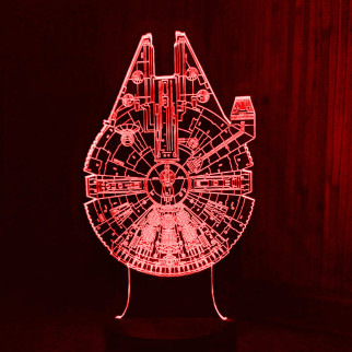 Акриловий світильник-нічник Тисячолітній Сокіл (Millennium Falcon) червоний tty-n000724 - Інтернет-магазин спільних покупок ToGether