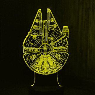 Акриловий світильник-нічник Тисячолітній Сокіл (Millennium Falcon) жовтий tty-n000725 - Інтернет-магазин спільних покупок ToGether