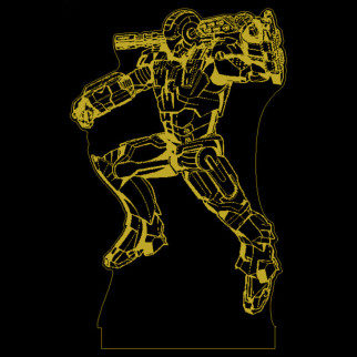 Акриловий світильник-нічник Залізна Людина 2 жовтий tty-n000752 - Інтернет-магазин спільних покупок ToGether