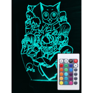 Акриловий світильник-нічник з пультом 16 кольорів Фейрі Тейл (Fairy Tail) tty-n000868 - Інтернет-магазин спільних покупок ToGether