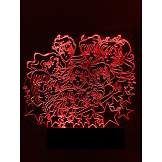 Акриловий світильник-нічник Зірки Сейлор Мун червоний tty-n000893 - Інтернет-магазин спільних покупок ToGether