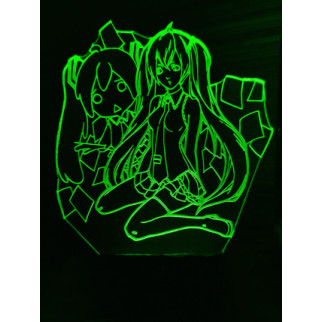 Акриловий світильник-нічник Хацуне Міку зелений tty-n000899 - Інтернет-магазин спільних покупок ToGether