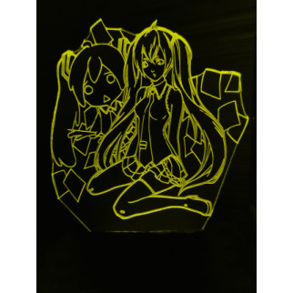 Акриловий світильник-нічник Хацуне Міку жовтий tty-n000901 - Інтернет-магазин спільних покупок ToGether