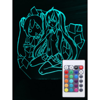 Акриловий світильник-нічник з пультом 16 кольорів Хацуне Міку tty-n000903 - Інтернет-магазин спільних покупок ToGether