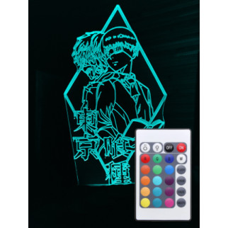 Акриловий світильник-нічник з пультом 16 кольорів Кен Канекі 2 (Ken Kaneki) tty-n000910 - Інтернет-магазин спільних покупок ToGether