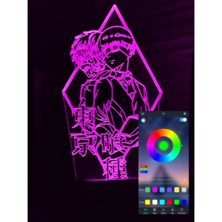 Акриловий світильник-нічник керування з телефона Кен Канекі 2 (Ken Kaneki) tty-n000911 - Інтернет-магазин спільних покупок ToGether