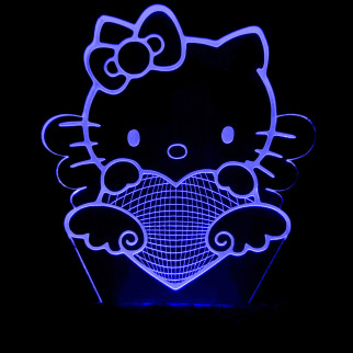Акриловий світильник-нічник Хелоу Кіті синій tty-n000940 - Інтернет-магазин спільних покупок ToGether