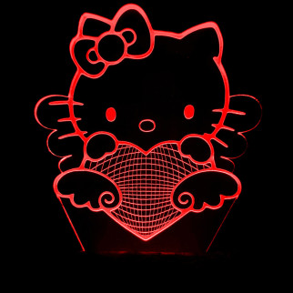Акриловий світильник-нічник Хелоу Кіті червоний tty-n000942 - Інтернет-магазин спільних покупок ToGether