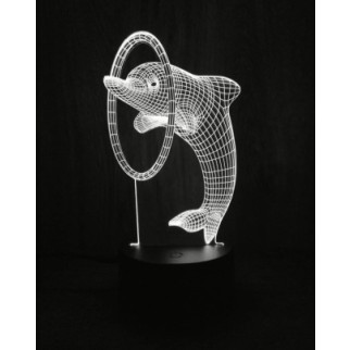 Акриловий світильник-нічник Дельфін з кільцем білий tty-n000986 - Інтернет-магазин спільних покупок ToGether