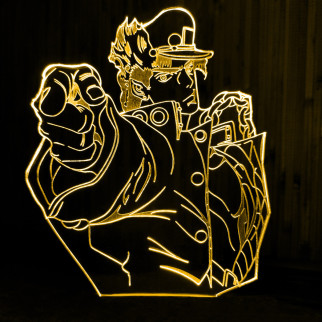 Акриловий світильник-нічник Джотаро Куджо (ДжоДжо) жовтий tty-n001013 - Інтернет-магазин спільних покупок ToGether