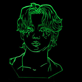 Акриловий світильник-нічник BTS Кім Техен "V" зелений tty-n001039 - Інтернет-магазин спільних покупок ToGether