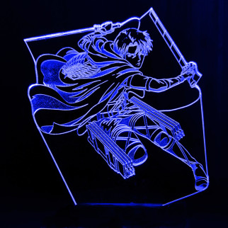 Акриловий світильник-нічник Леві Аккерман 2 (Levi Ackerman) синій tty-n001052 - Інтернет-магазин спільних покупок ToGether